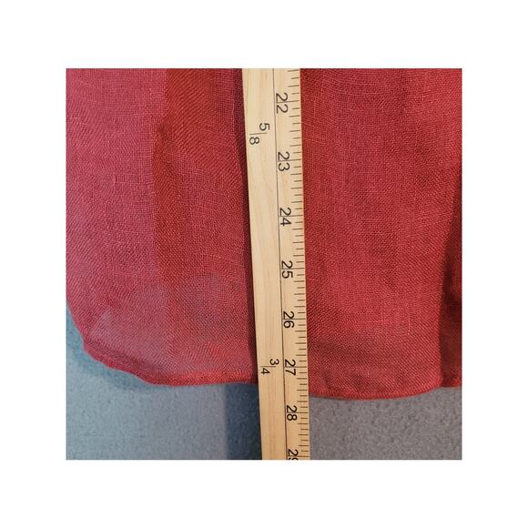 Eileen Fisher Linen Gauze Boxy Tie Front Top & Camisole Set M/S Coral Red - Picture 7 of 9